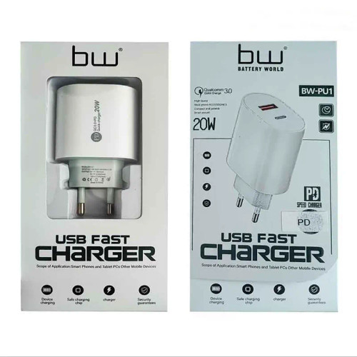آداپتور 20 وات فست شارژ مدل bw-pu1
