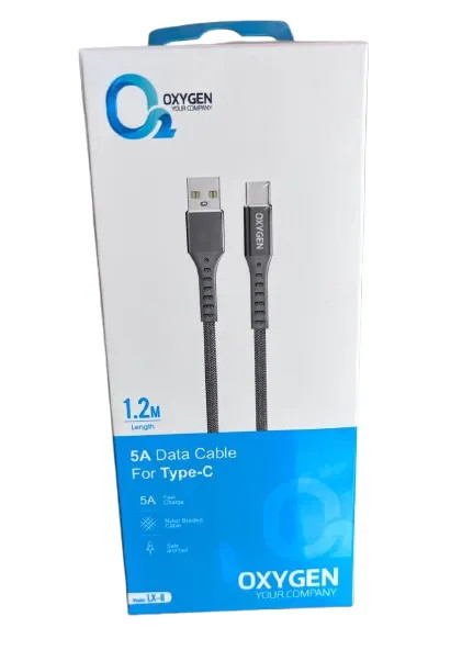 کابل شارژ تایپ سی oxygen مدل lx-8