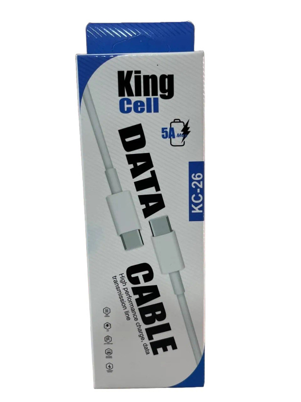 کابل شارژ دو سر تایپ سی kingcell مدل kc-26